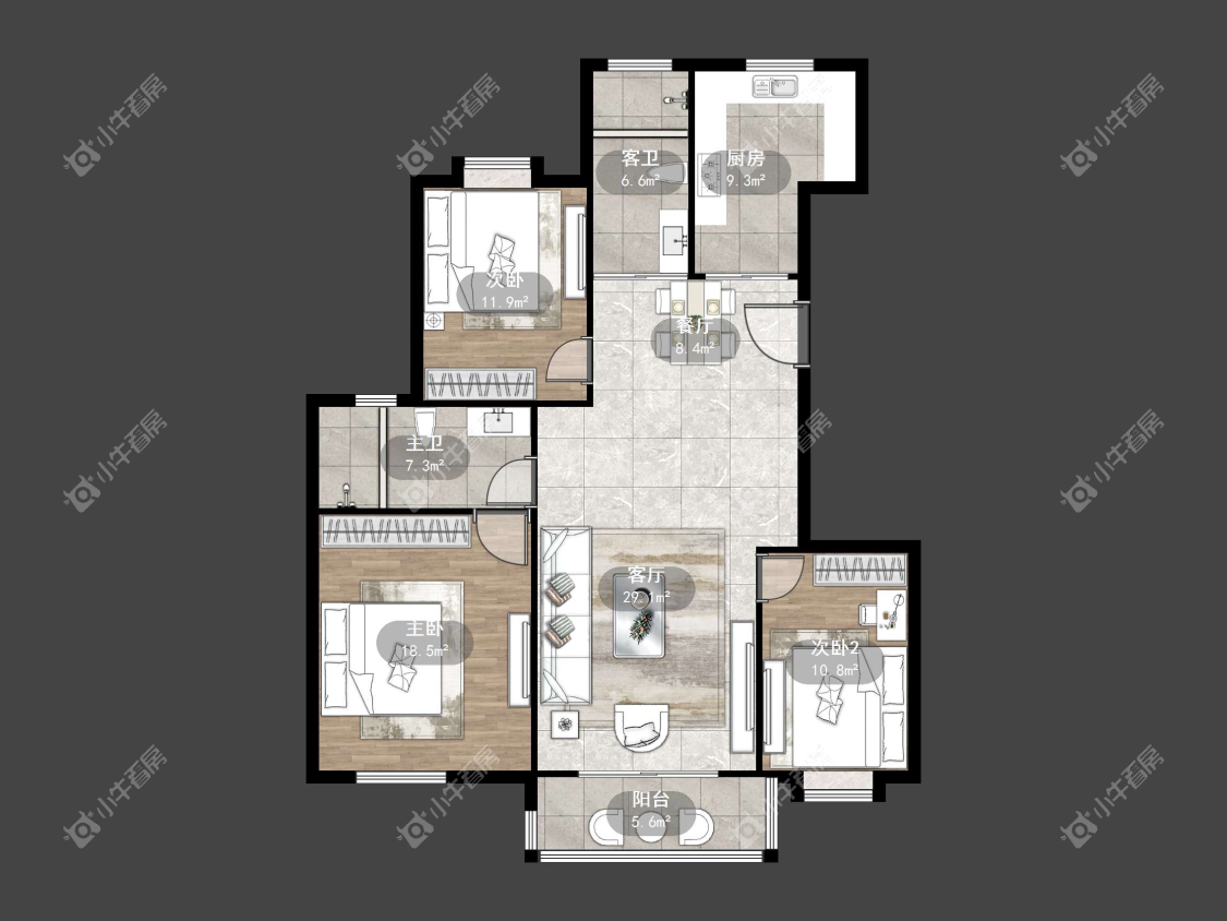 镇江迈村新城在售二手房源户型图_小牛看房