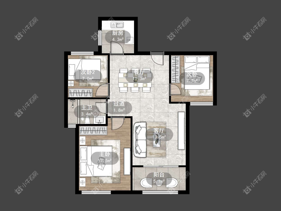 镇江吾悦华府（丹阳）在售二手房源户型图_小牛看房