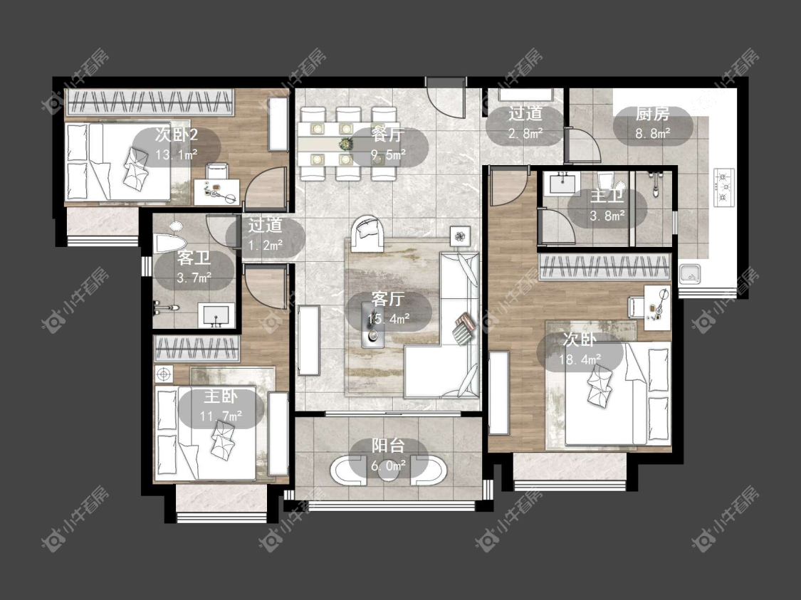 镇江恒大名都一期在售二手房源户型图_小牛看房