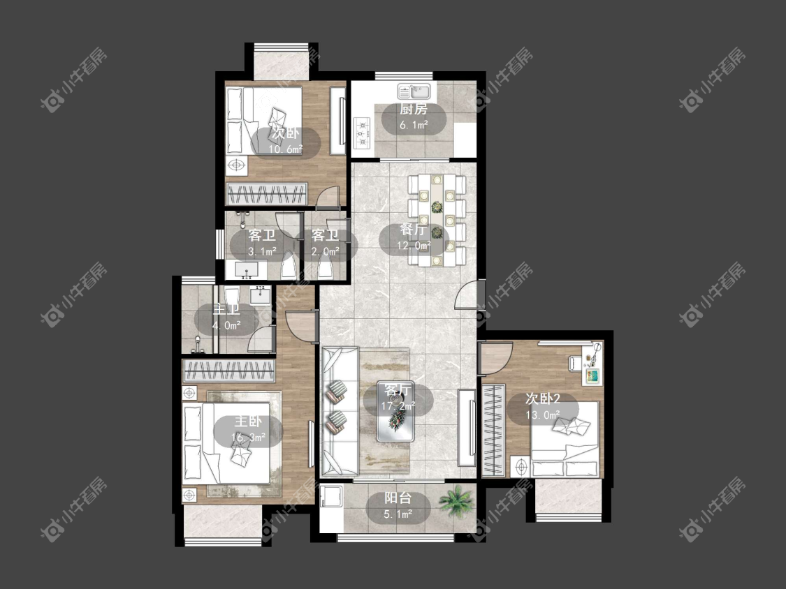 镇江美域湾在售二手房源户型图_小牛看房
