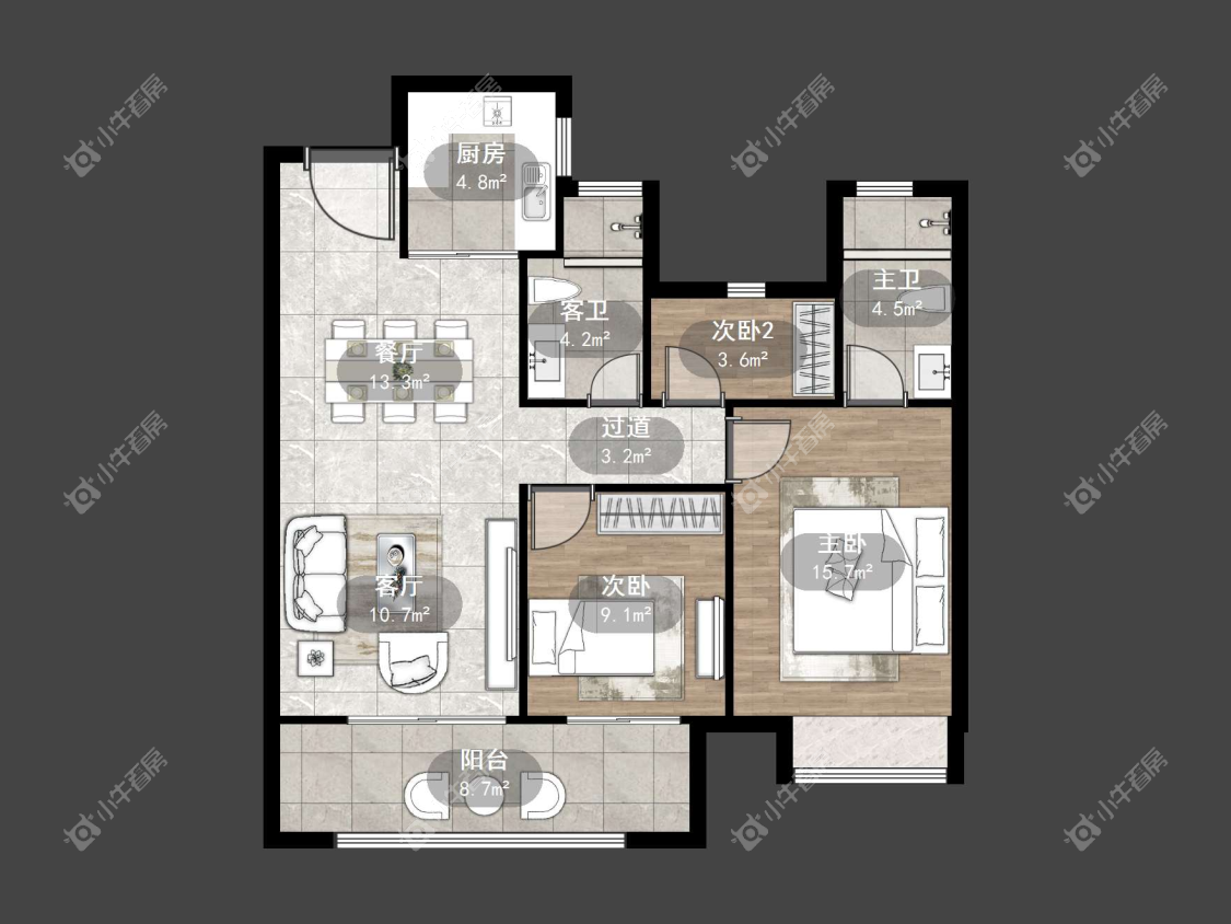 镇江金茂国际社区在售二手房源户型图_小牛看房