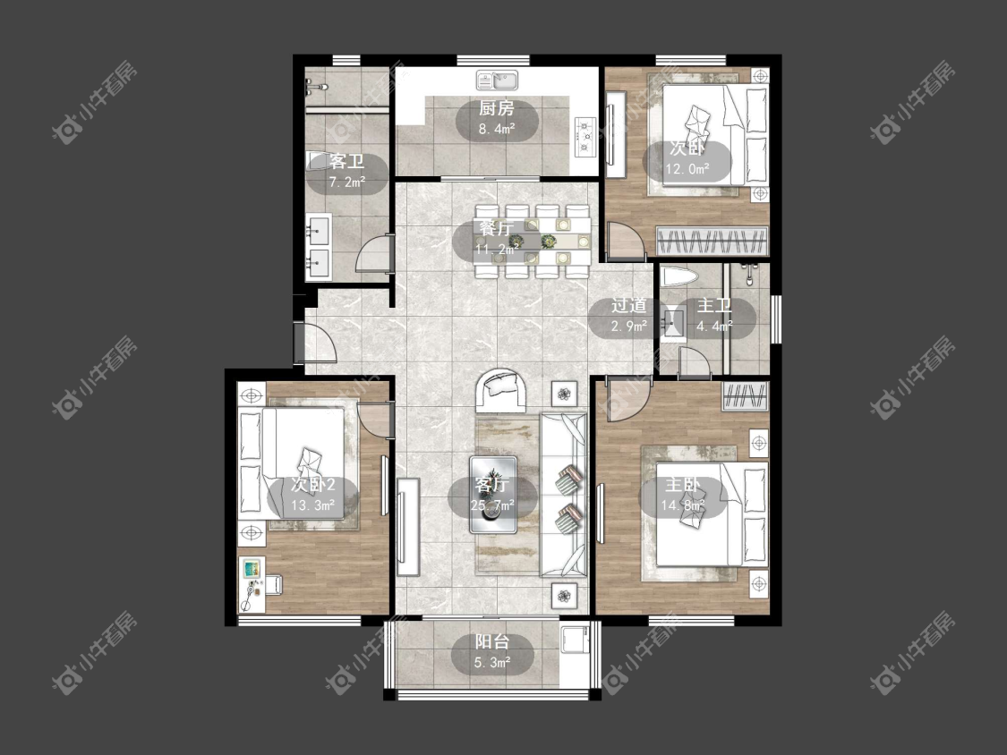镇江万善园二村在售二手房源户型图_小牛看房