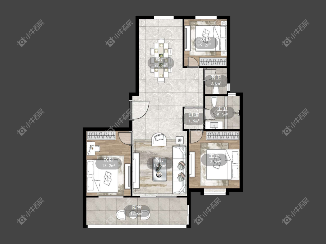 镇江天壹公馆（风华里）在售二手房源户型图_小牛看房