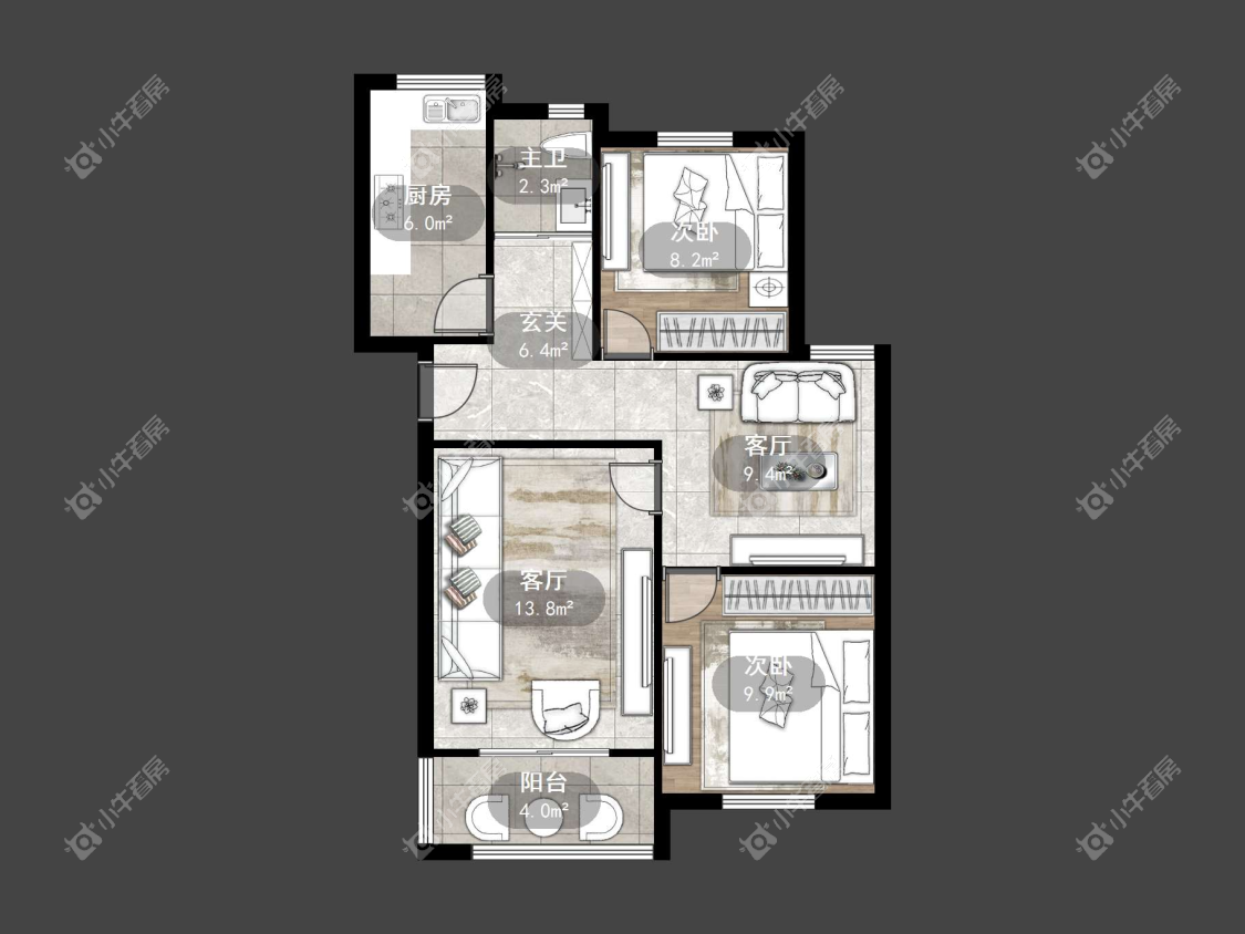 镇江华南新村在售二手房源户型图_小牛看房