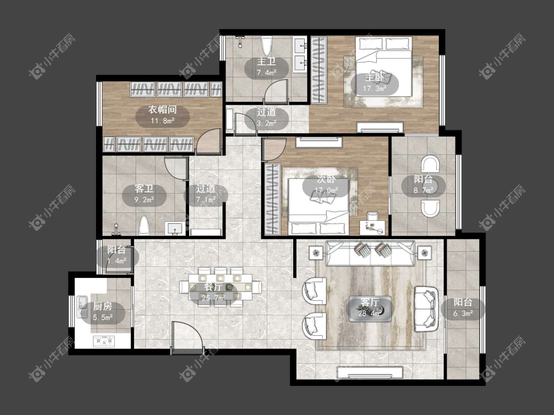镇江华都锦城在售二手房源户型图_小牛看房