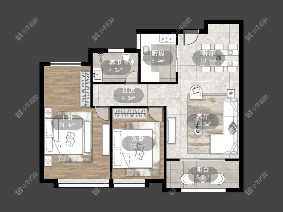 镇江中南君悦府中南一期在售二手房源户型图_小牛看房