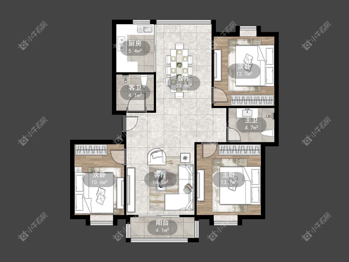 镇江锦尚名都在售二手房源户型图_小牛看房
