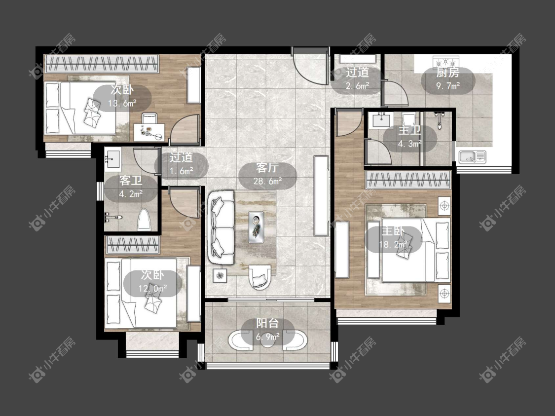 镇江恒大城在售二手房源户型图_小牛看房