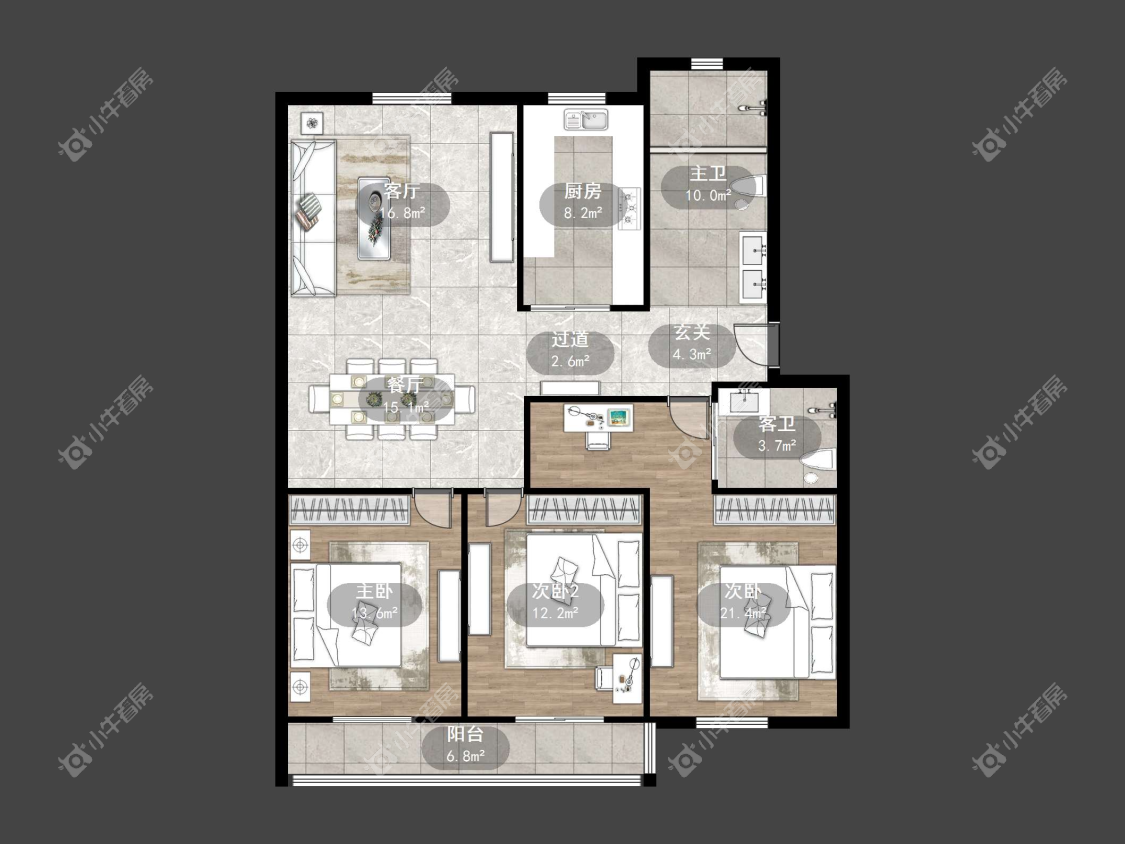镇江集成公寓在售二手房源户型图_小牛看房
