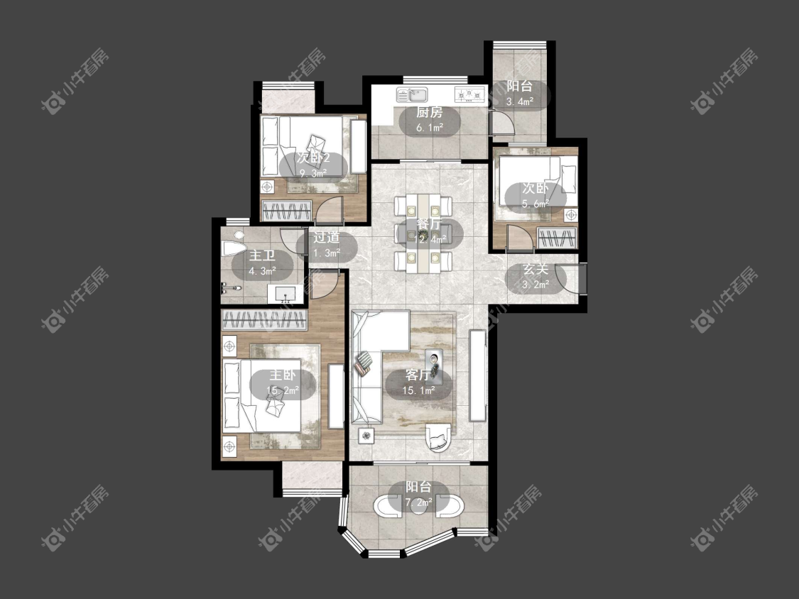 镇江碧桂园在售二手房源户型图_小牛看房