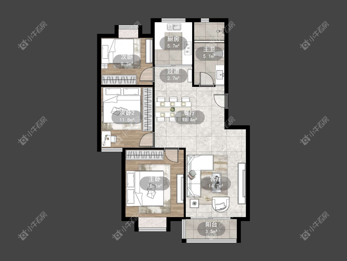 镇江锦尚名都在售二手房源户型图_小牛看房