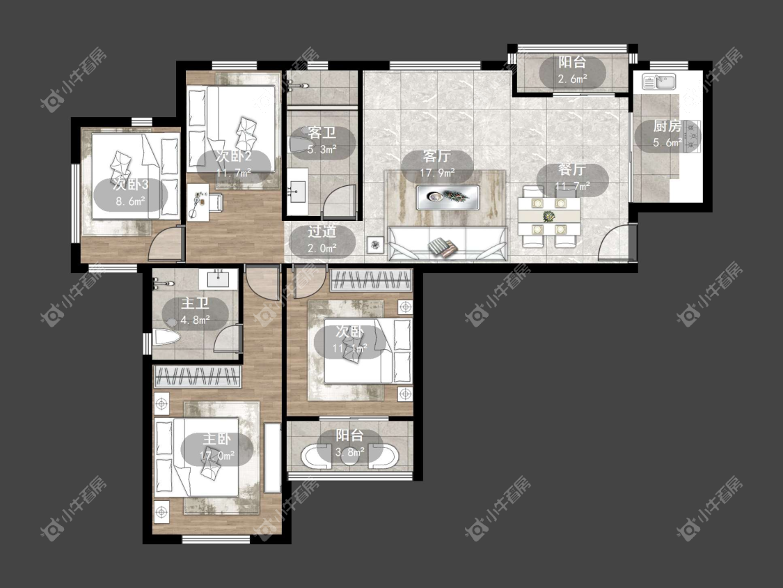 镇江御河熙岸在售二手房源户型图_小牛看房
