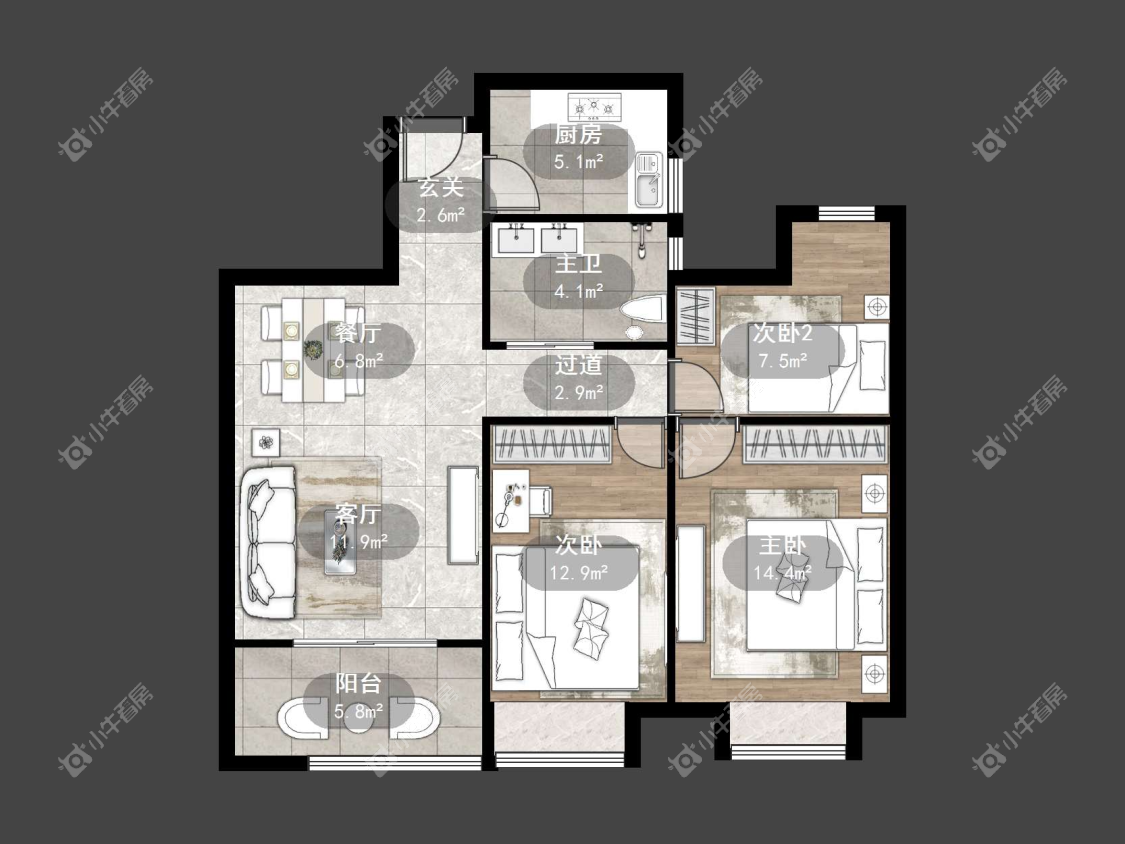 镇江上善雅苑在售二手房源户型图_小牛看房