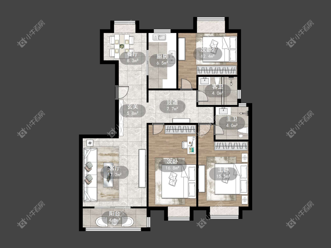 镇江城市绿洲在售二手房源户型图_小牛看房