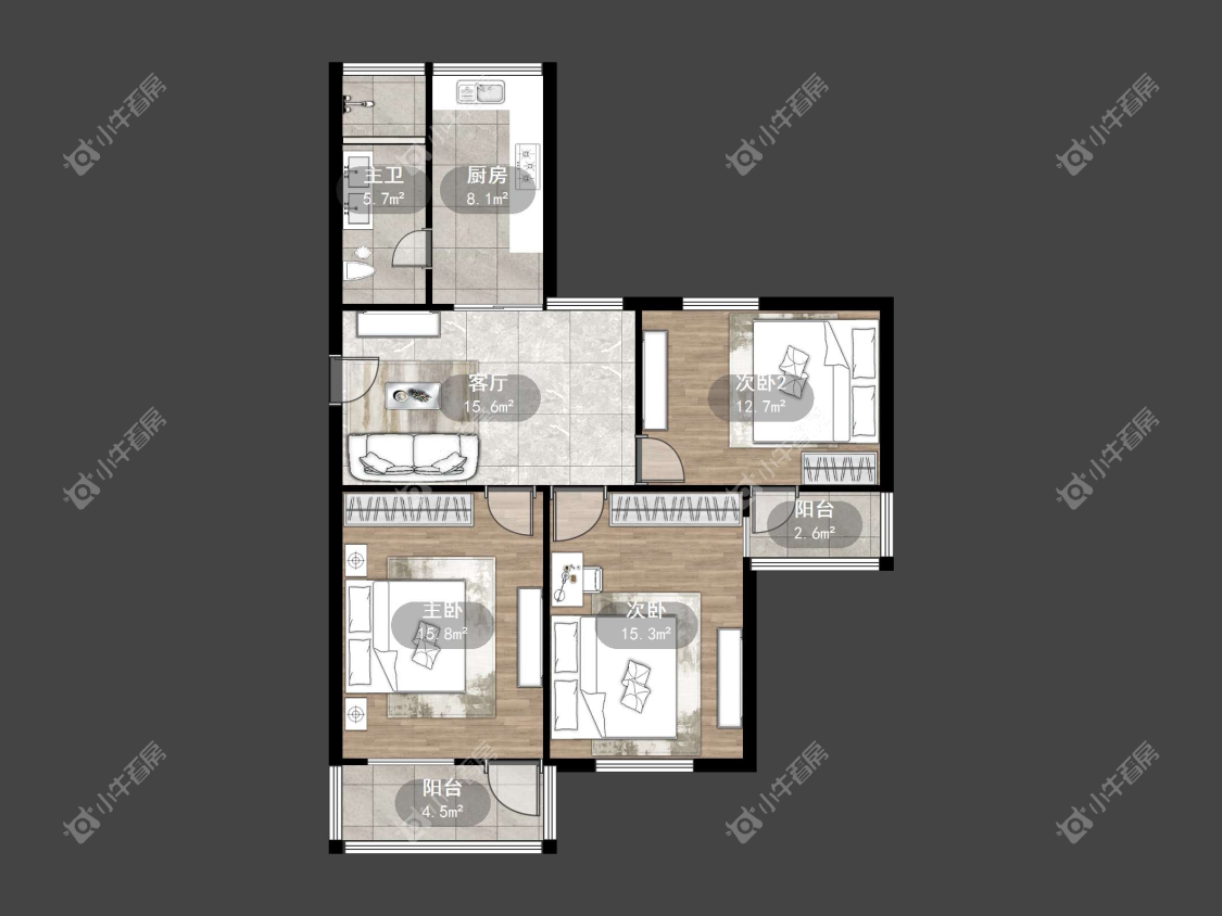 镇江健康园在售二手房源户型图_小牛看房