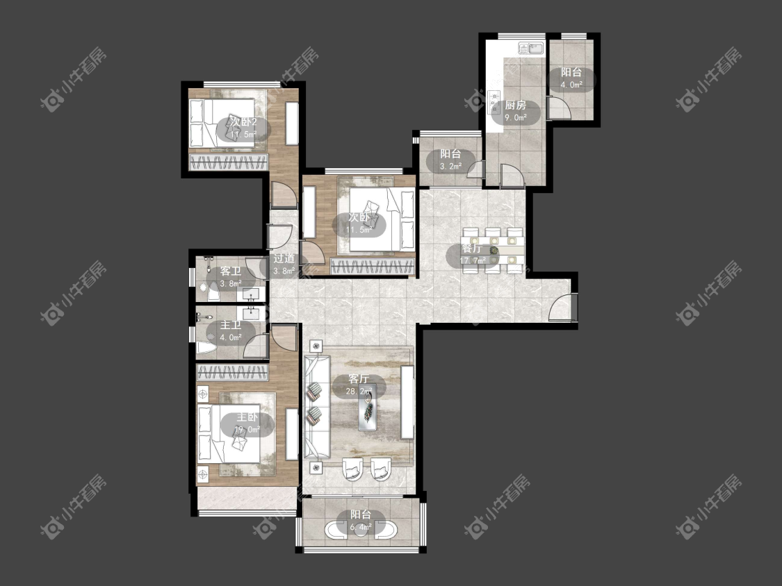 镇江恒大城在售二手房源户型图_小牛看房