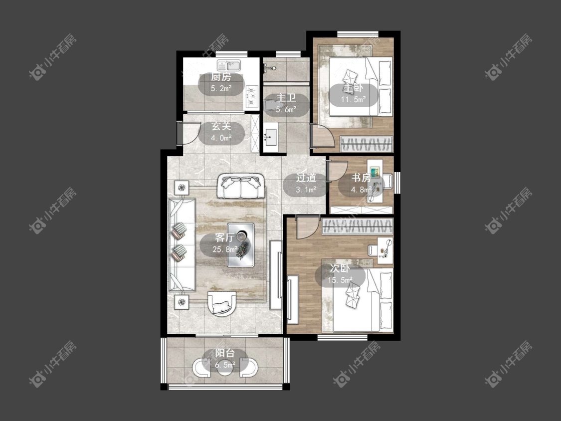 镇江河阳新城在售二手房源户型图_小牛看房
