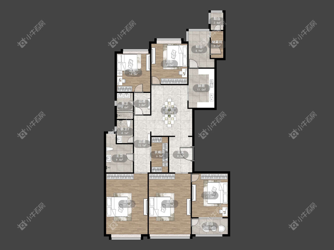 镇江恒大名都二三期在售二手房源户型图_小牛看房