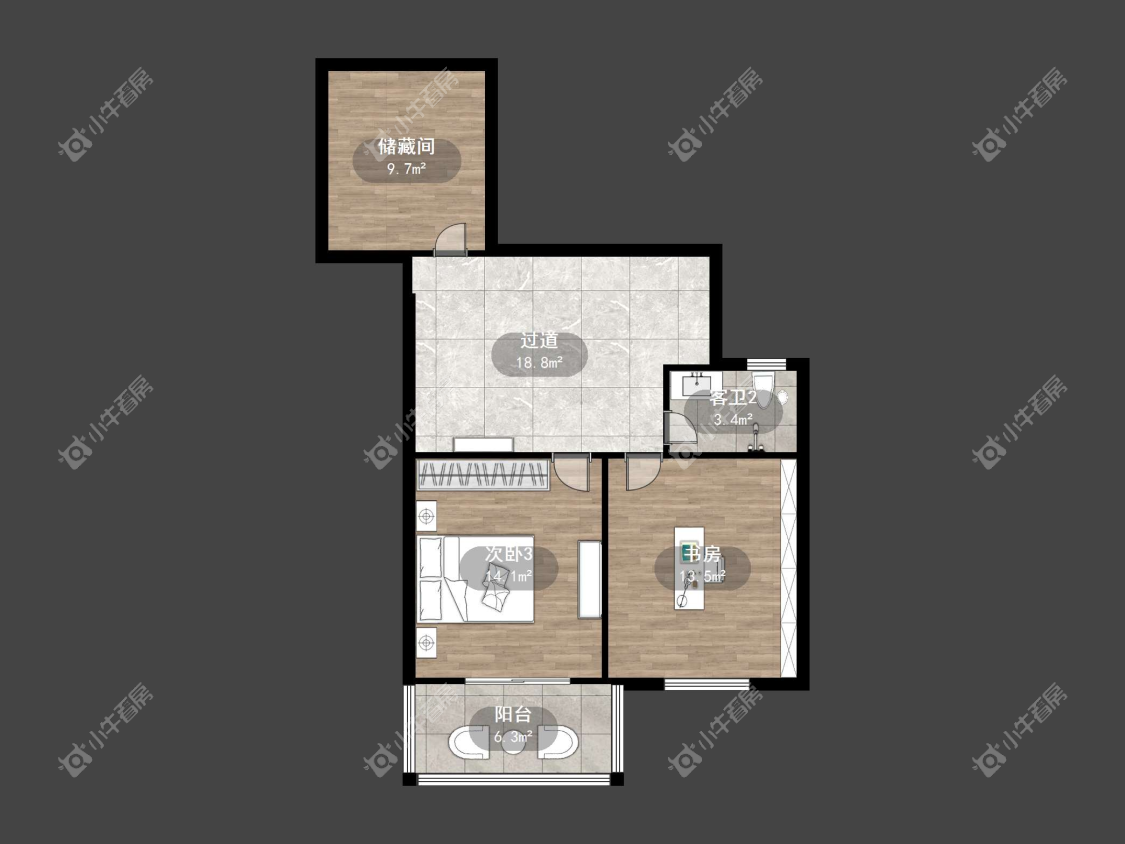 镇江华南园中园在售二手房源户型图_小牛看房