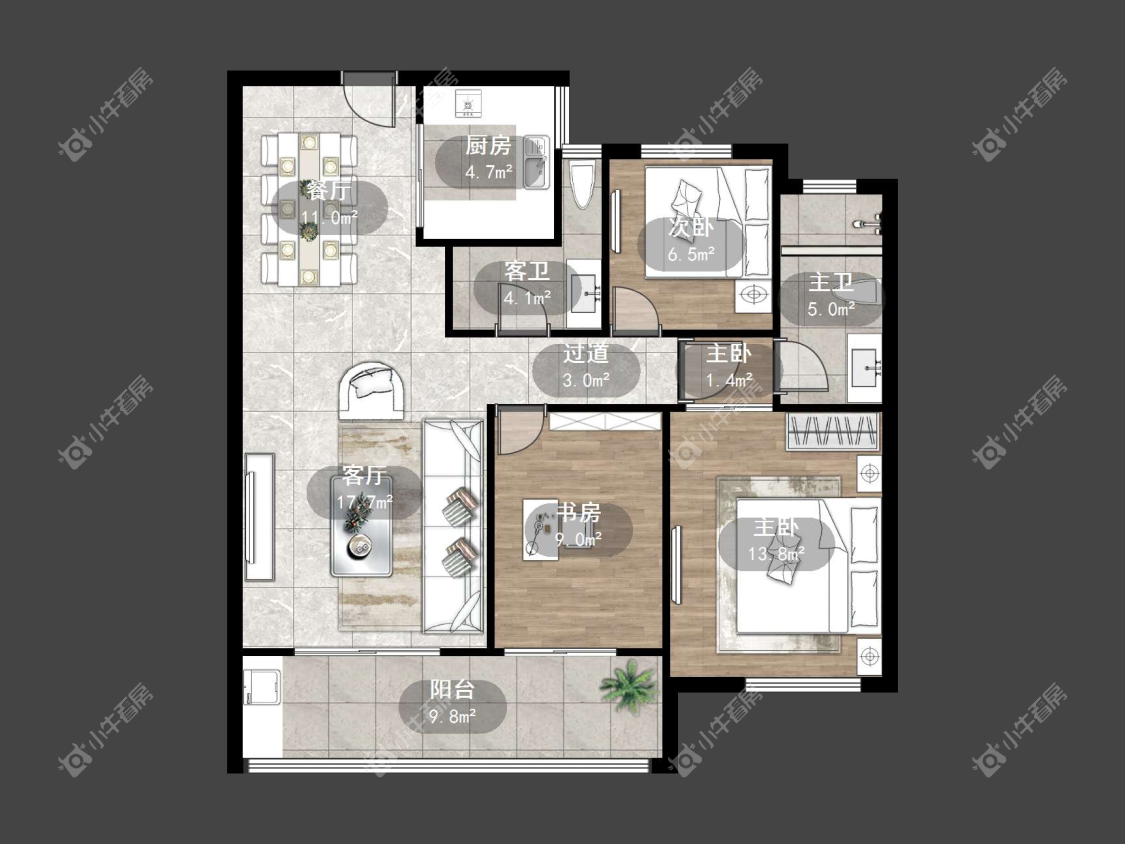 镇江中南熙悦城中南二期在售二手房源户型图_小牛看房