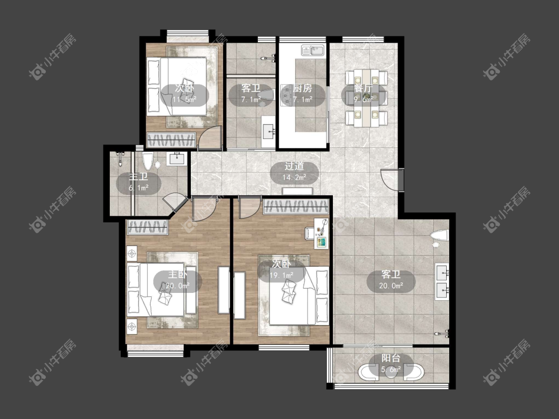 镇江锦尚名都在售二手房源户型图_小牛看房