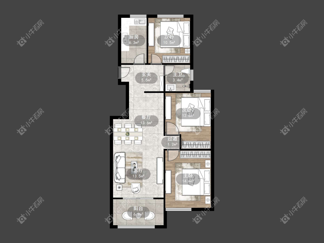 镇江紫竹园在售二手房源户型图_小牛看房