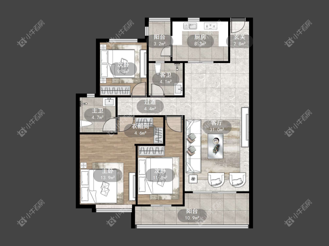 镇江恒大名都二三期在售二手房源户型图_小牛看房