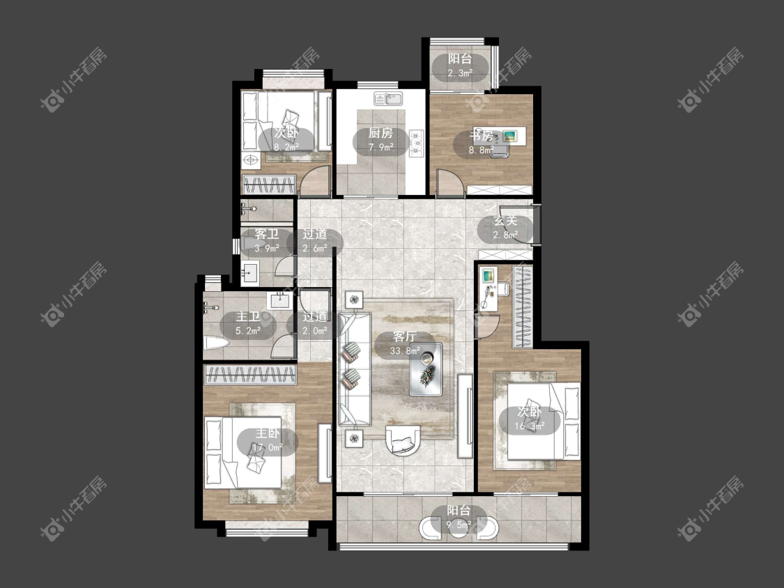 镇江红星天铂在售二手房源户型图_小牛看房