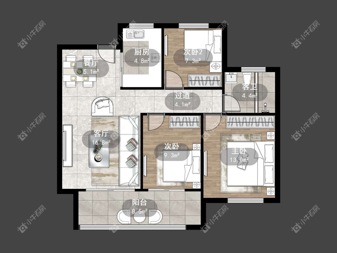 镇江中南熙悦城中南二期在售二手房源户型图_小牛看房