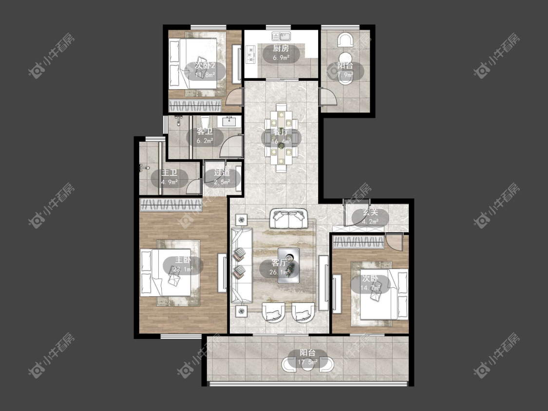 镇江天怡南郡在售二手房源户型图_小牛看房