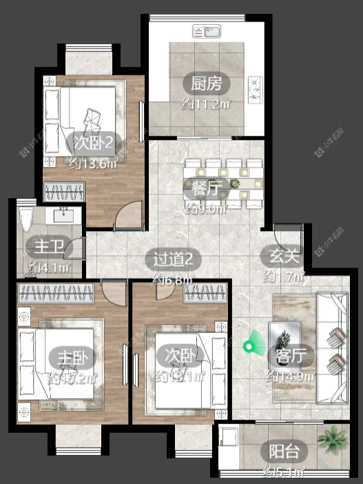 镇江金鼎城市花园在售二手房源户型图_小牛看房