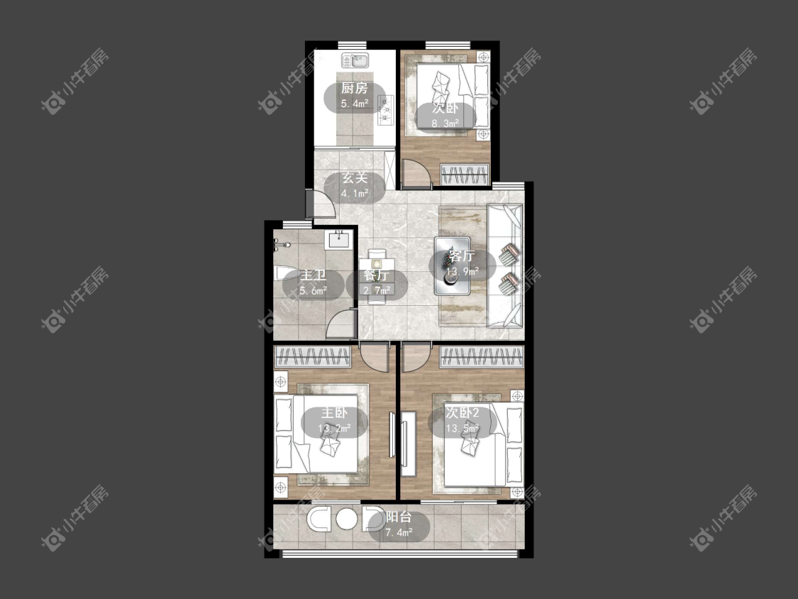 镇江太阳城小区在售二手房源户型图_小牛看房