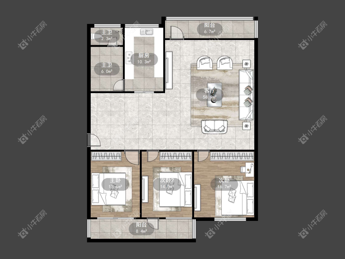 镇江千禧花园在售二手房源户型图_小牛看房