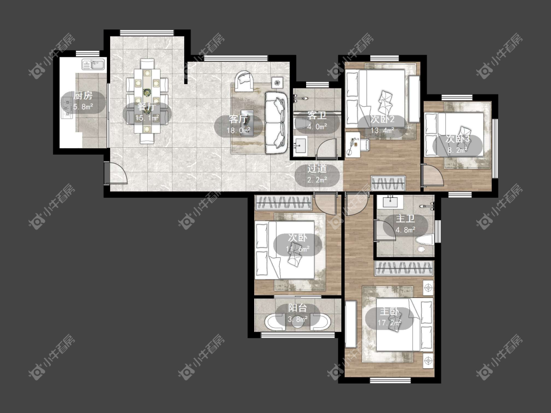 镇江御河熙岸在售二手房源户型图_小牛看房