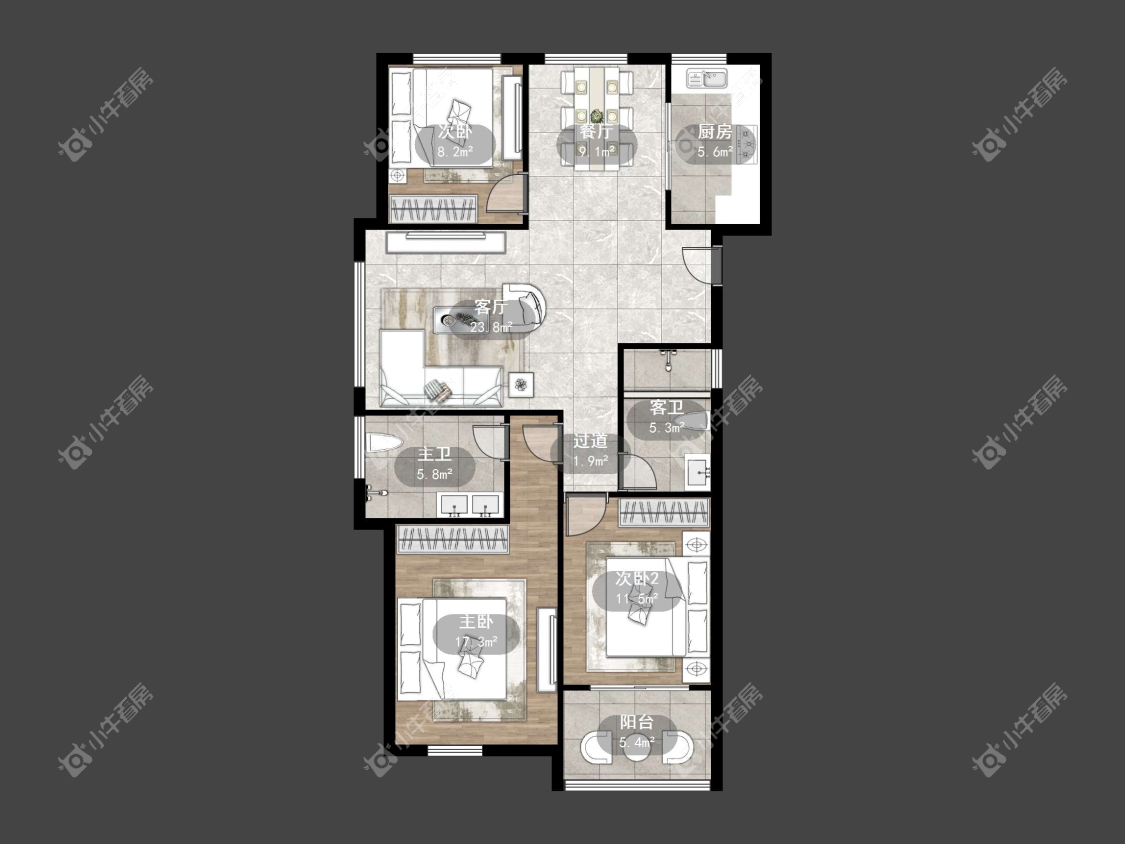 镇江上善雅苑在售二手房源户型图_小牛看房