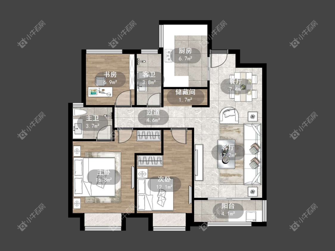 镇江爱家尚城在售二手房源户型图_小牛看房