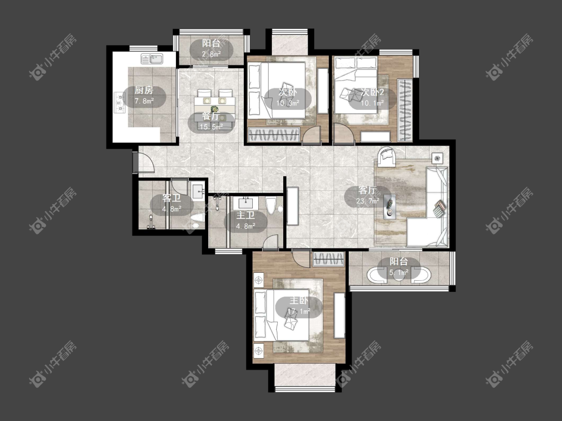 镇江练湖新城在售二手房源户型图_小牛看房