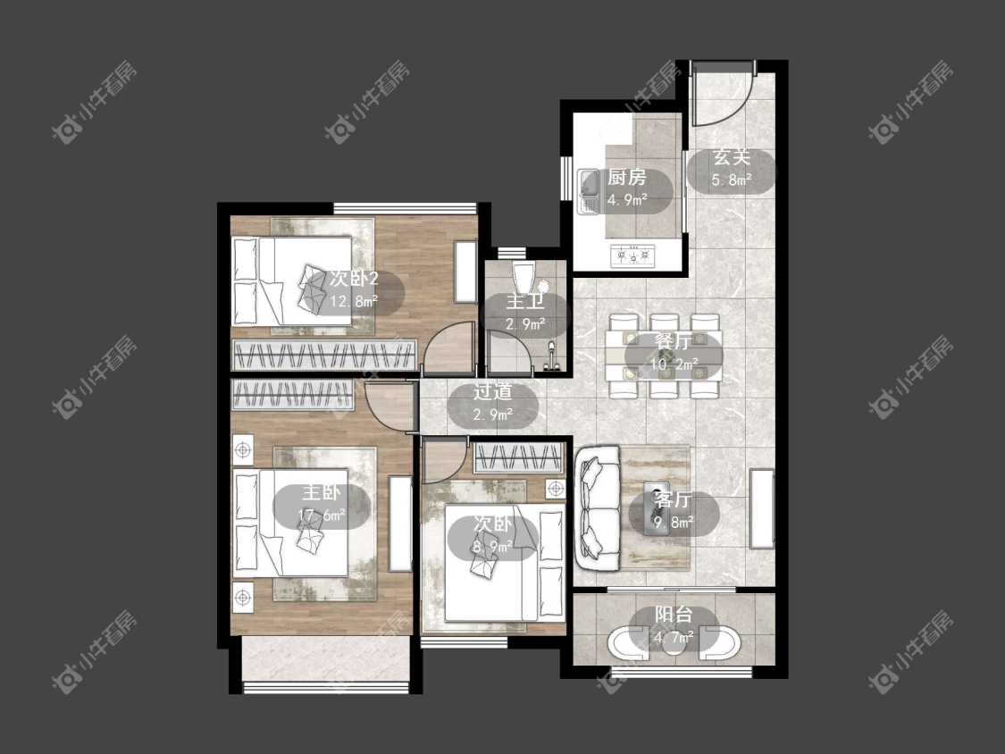 镇江华都锦城在售二手房源户型图_小牛看房