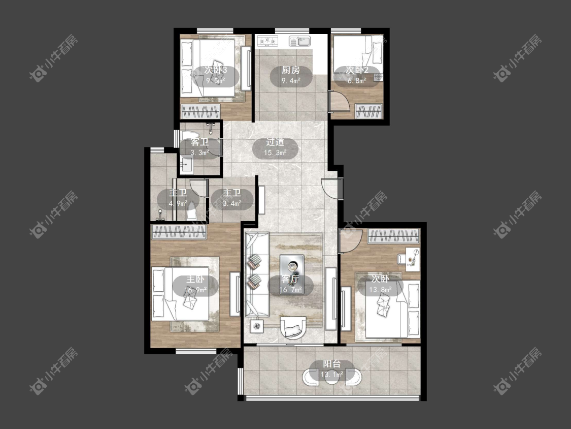 镇江珑蟠里在售二手房源户型图_小牛看房