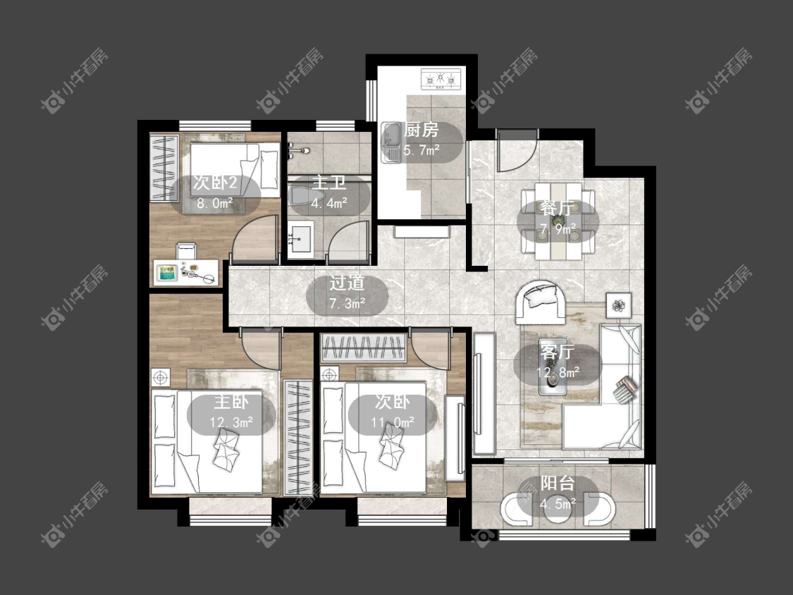 镇江爱家尚城在售二手房源户型图_小牛看房