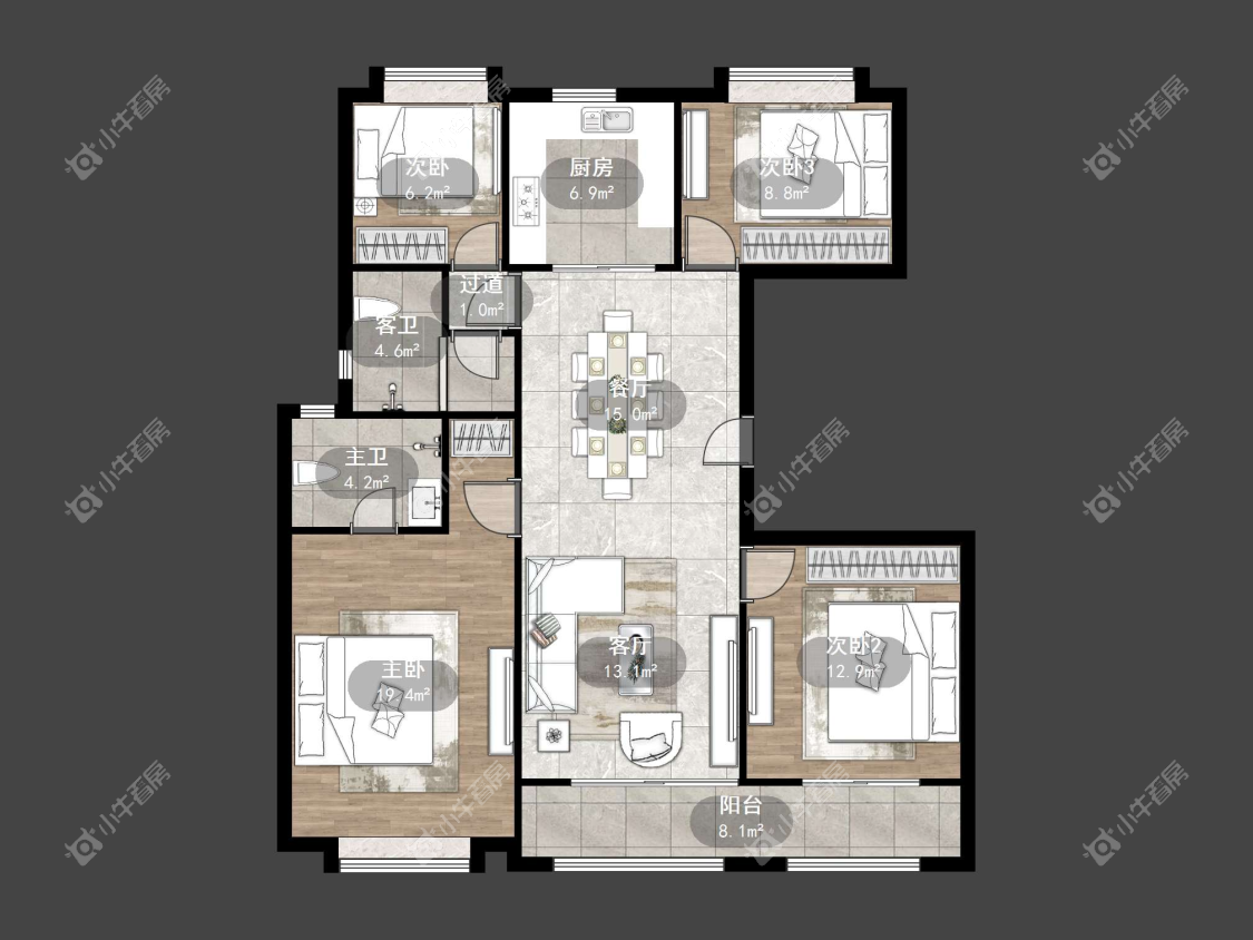 镇江红星天铂在售二手房源户型图_小牛看房