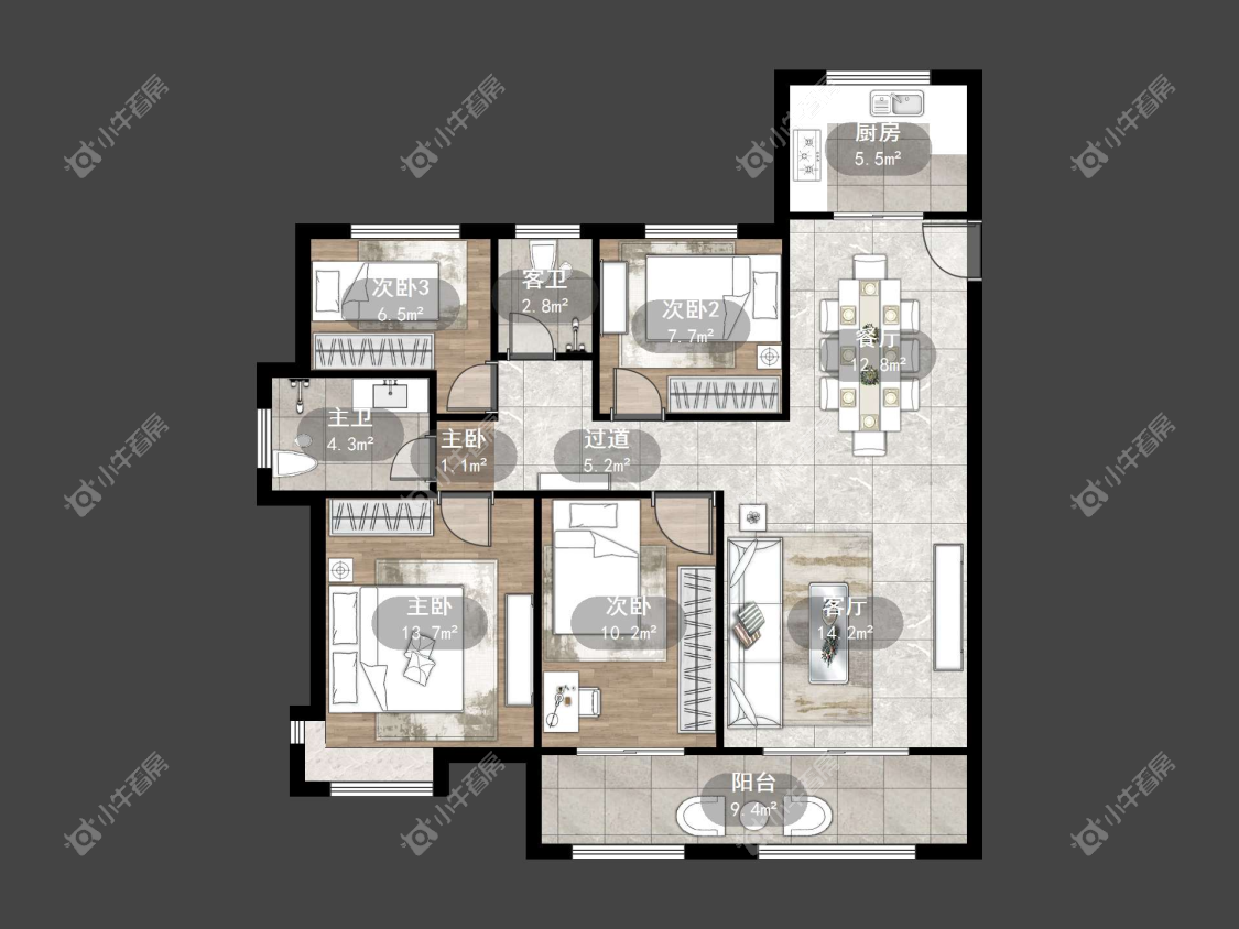 镇江中南君悦府中南一期在售二手房源户型图_小牛看房