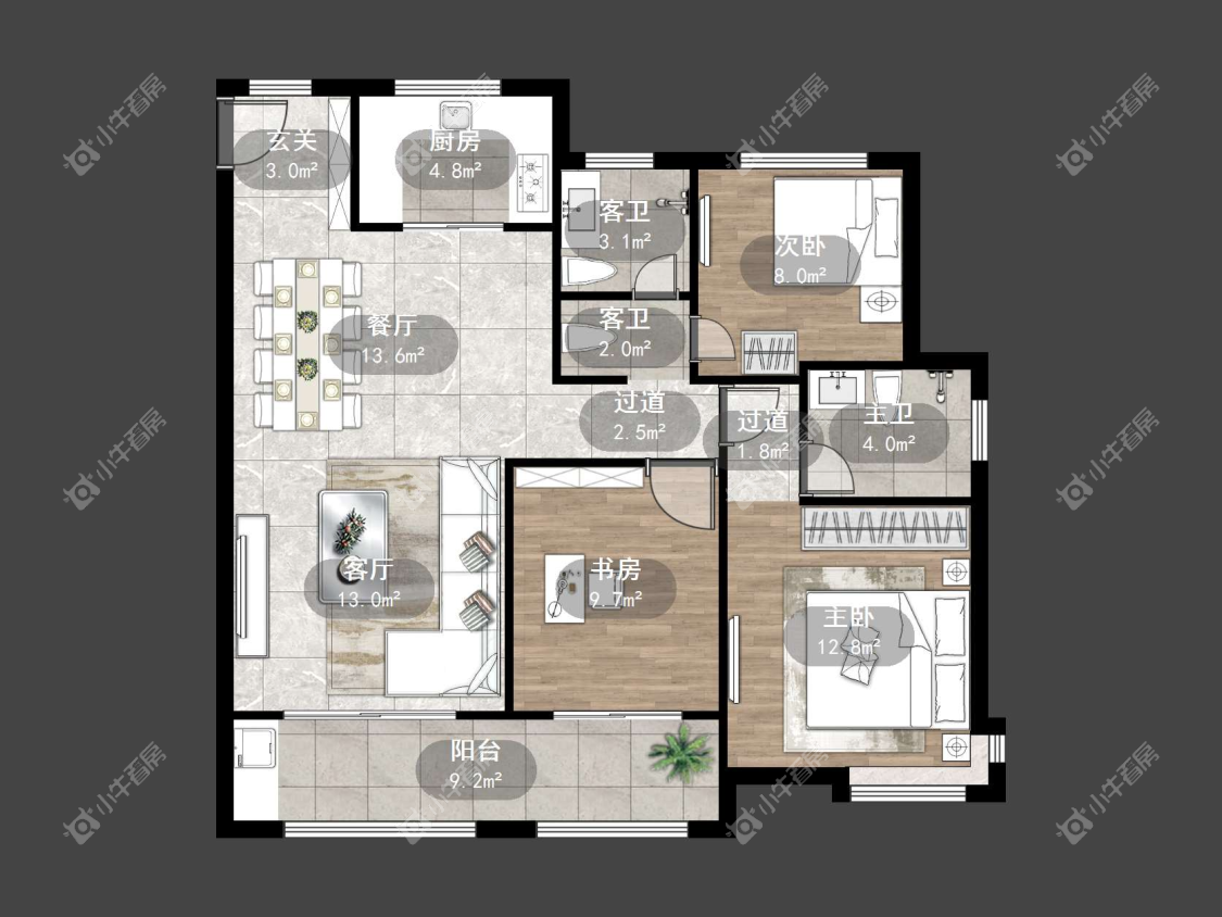镇江中南君悦府中南一期在售二手房源户型图_小牛看房