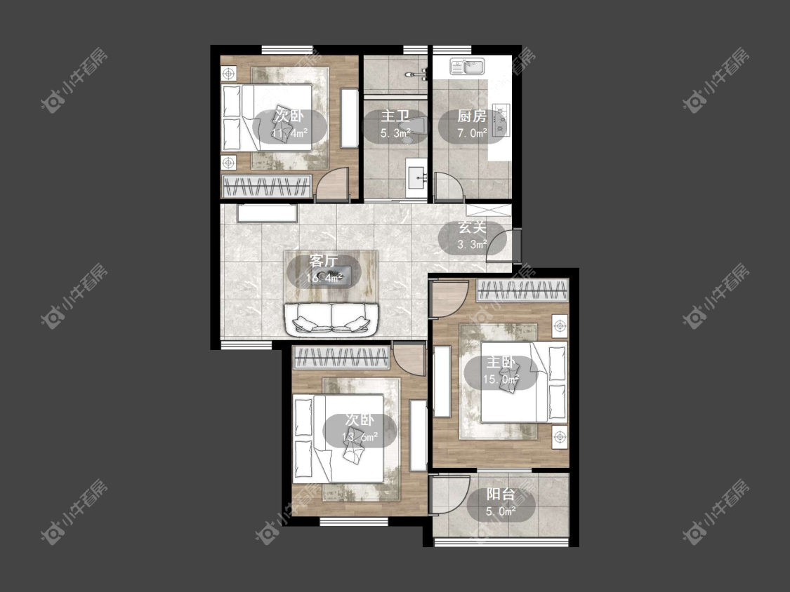 镇江华南新村在售二手房源户型图_小牛看房