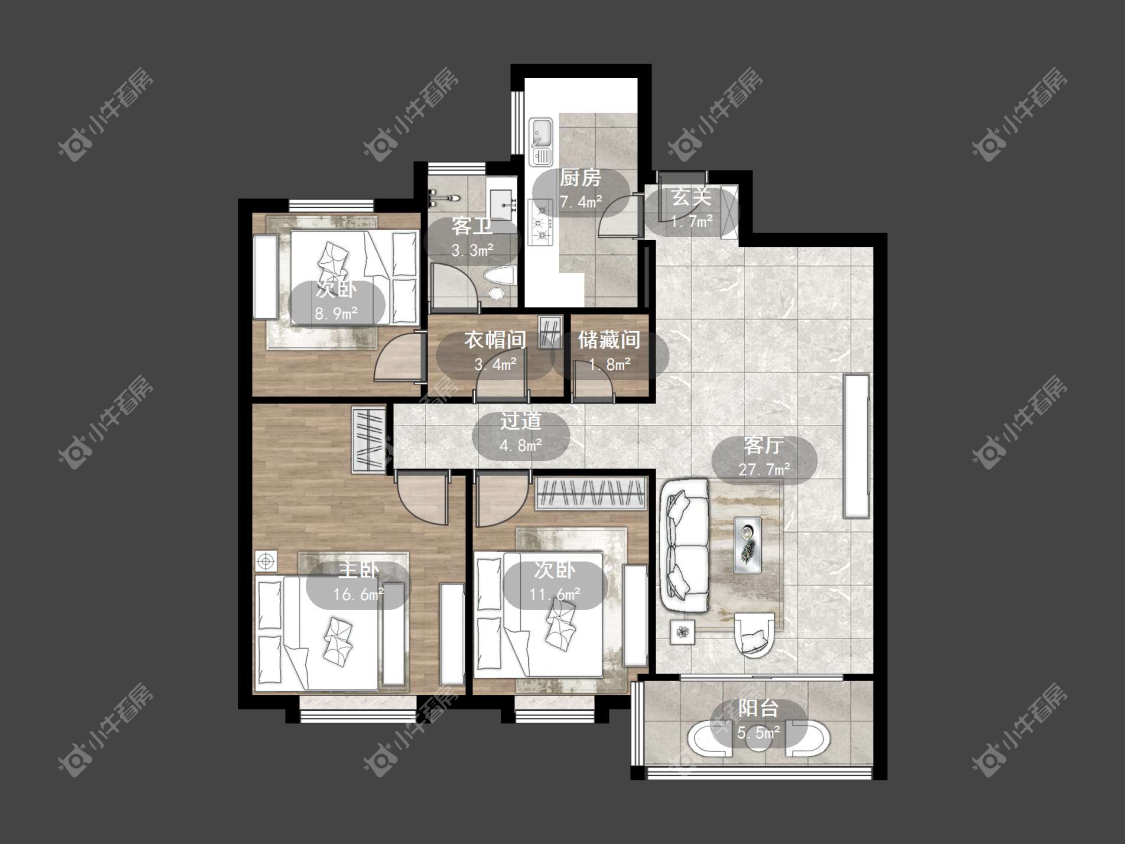 镇江大亚第一城在售二手房源户型图_小牛看房