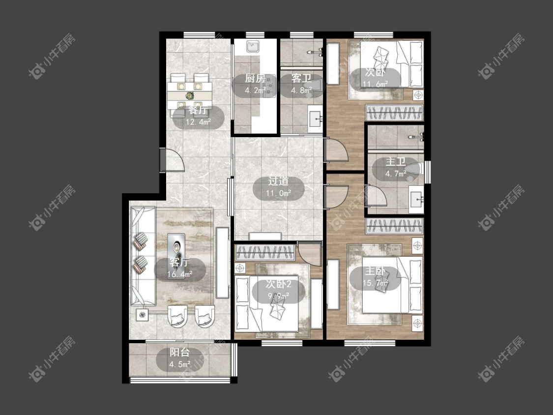 镇江丽都公寓在售二手房源户型图_小牛看房