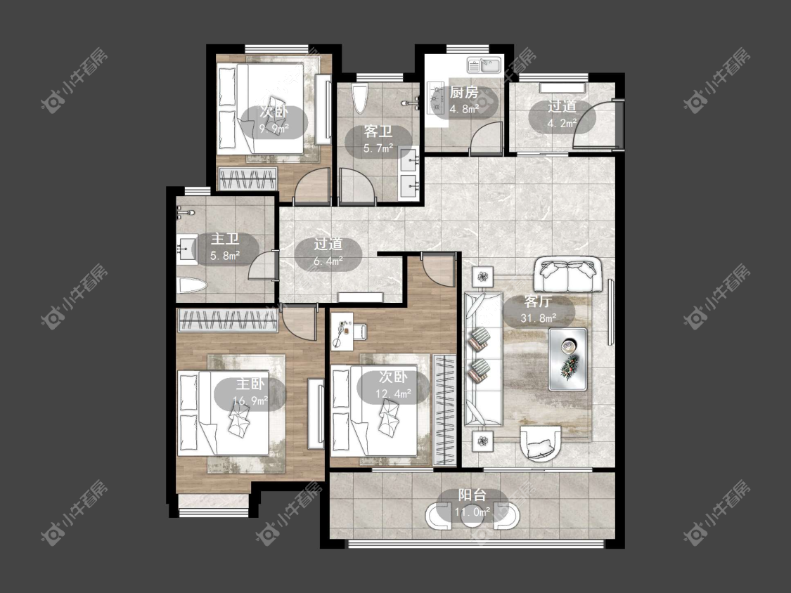镇江上善雅苑在售二手房源户型图_小牛看房