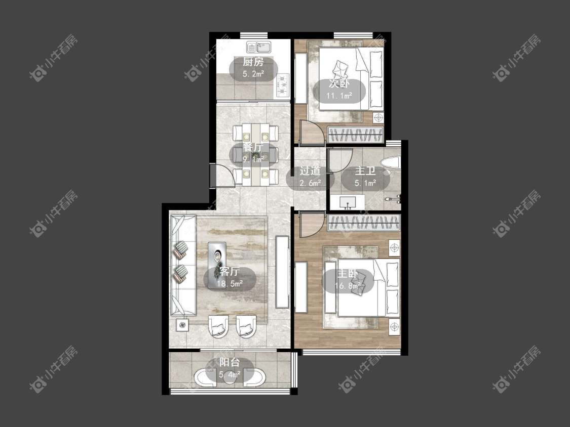 镇江锦尚名都在售二手房源户型图_小牛看房