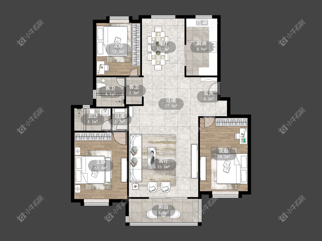 镇江迈村新城在售二手房源户型图_小牛看房