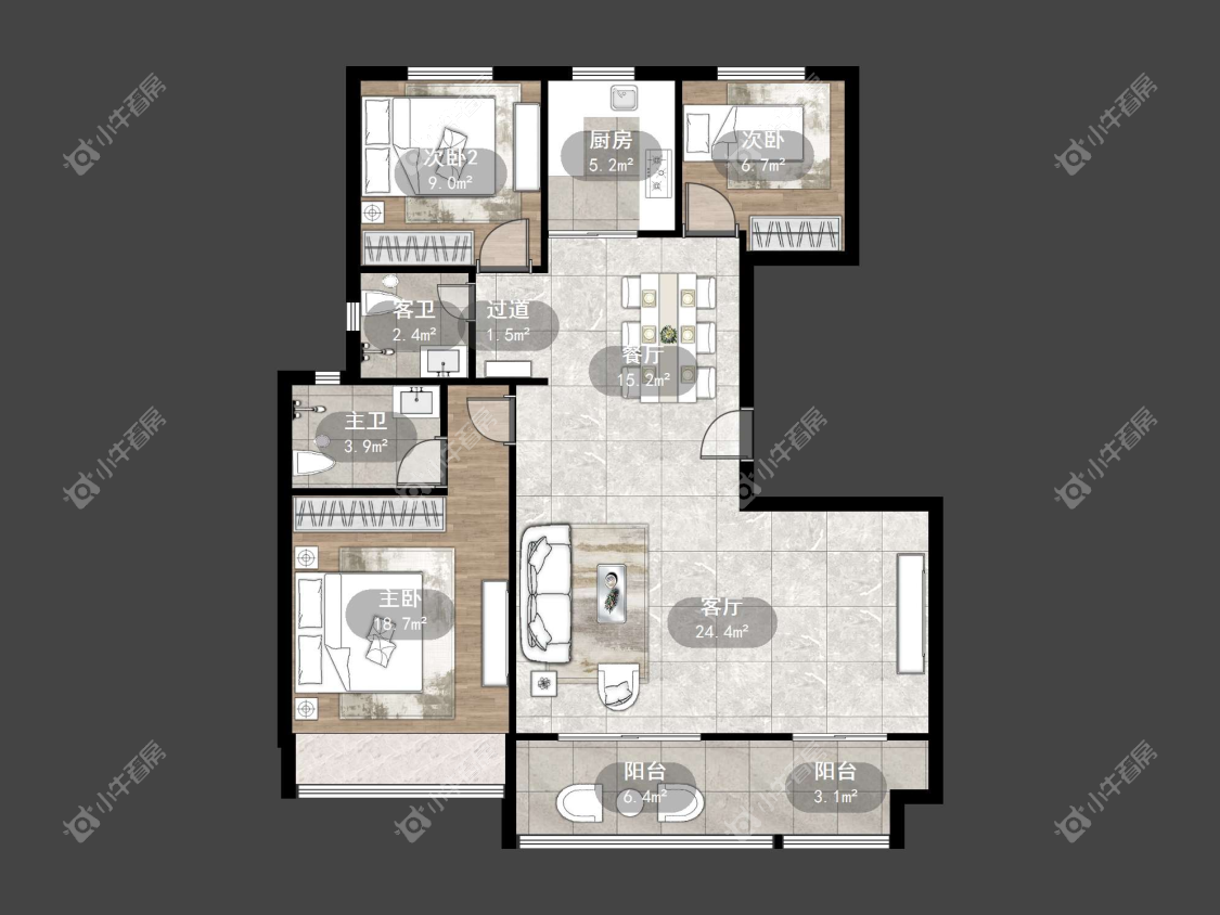 镇江桃源里在售二手房源户型图_小牛看房